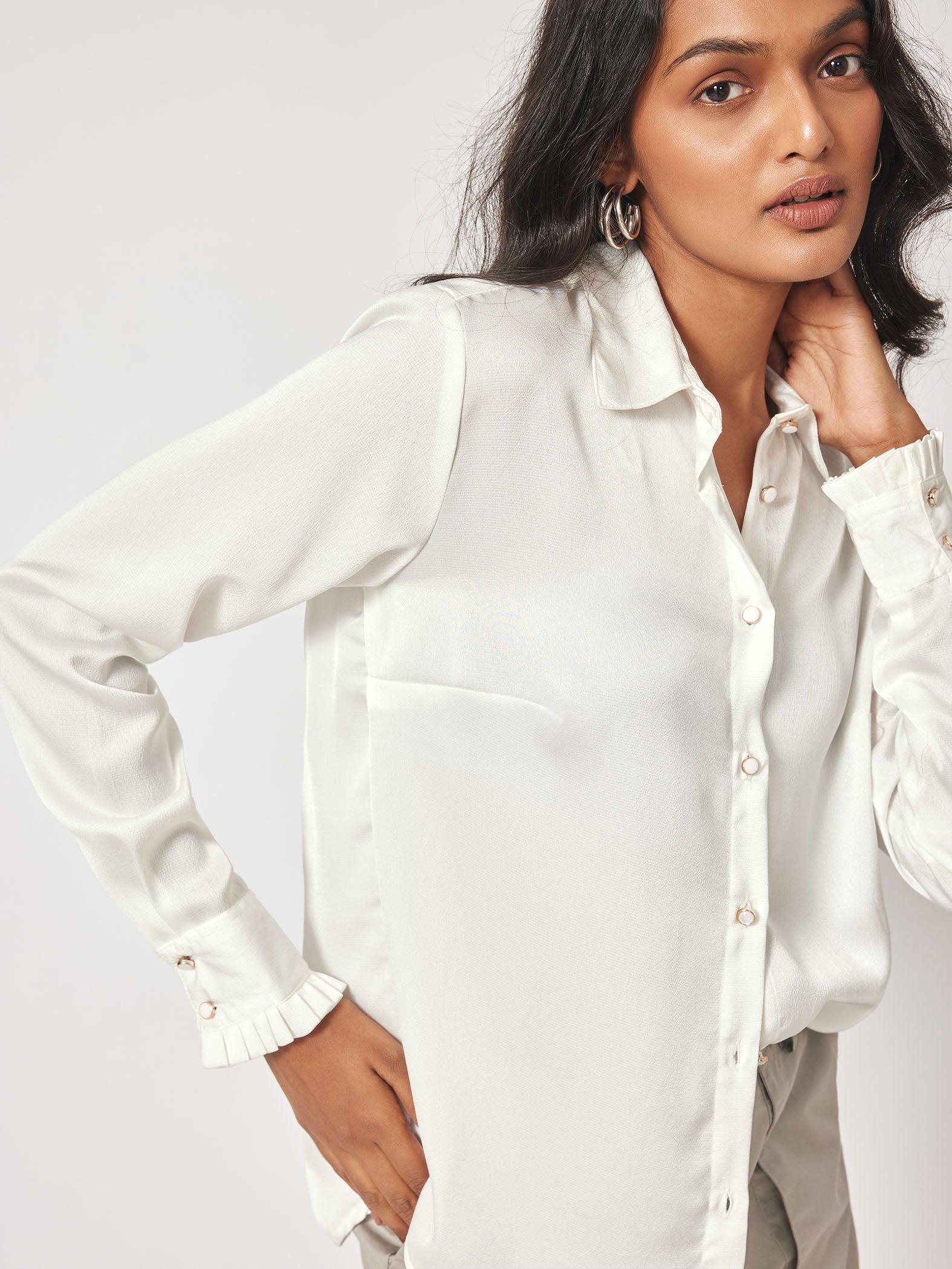 Ivory Satin Shirt