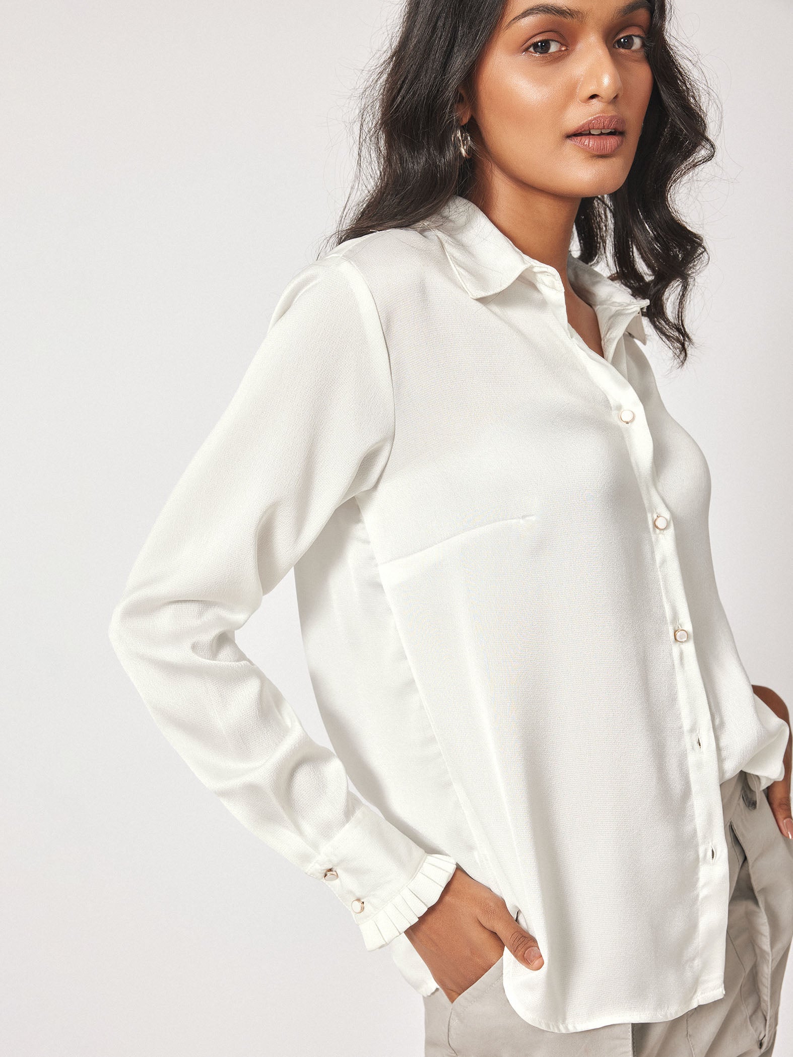 Ivory Satin Shirt