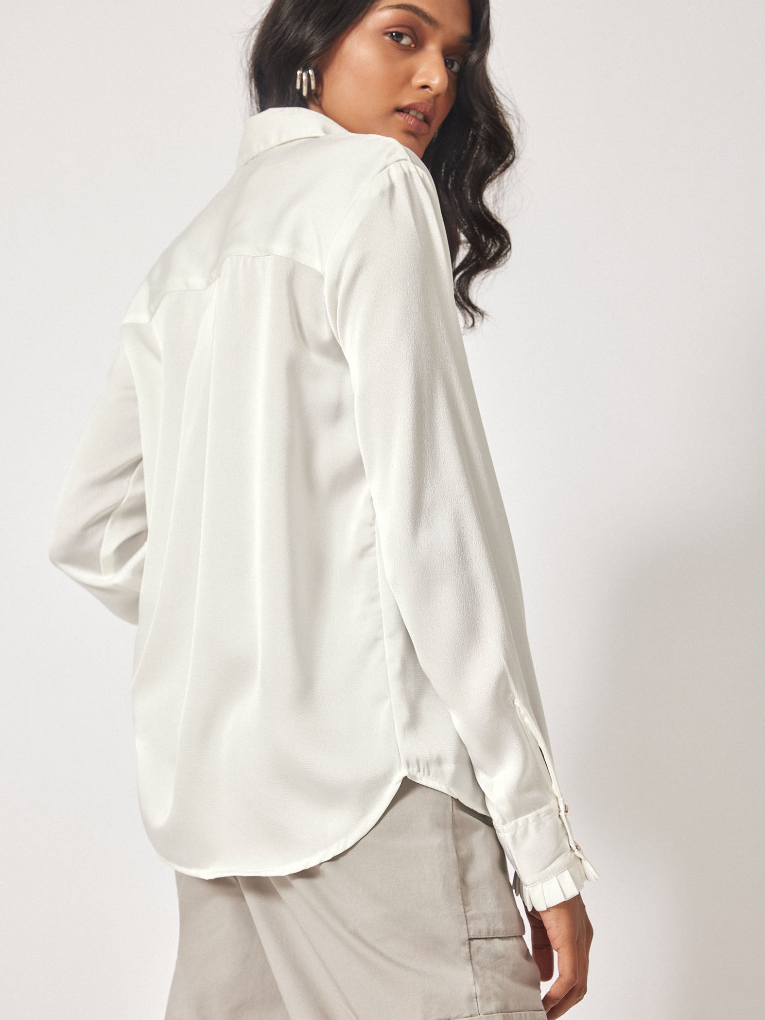 Ivory Satin Shirt