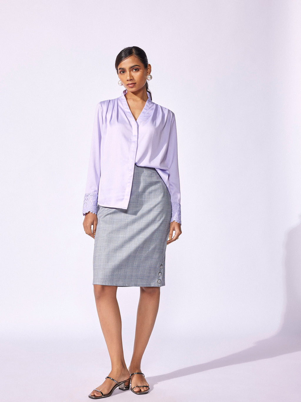 Lavender Lace Cuff Shirt