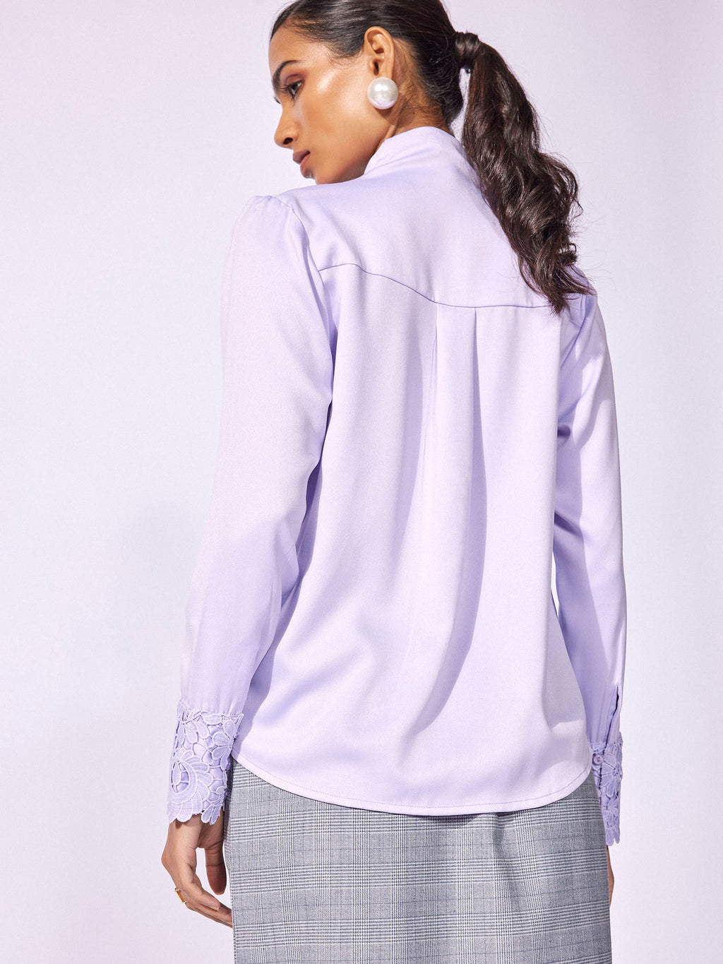 Lavender Lace Cuff Shirt