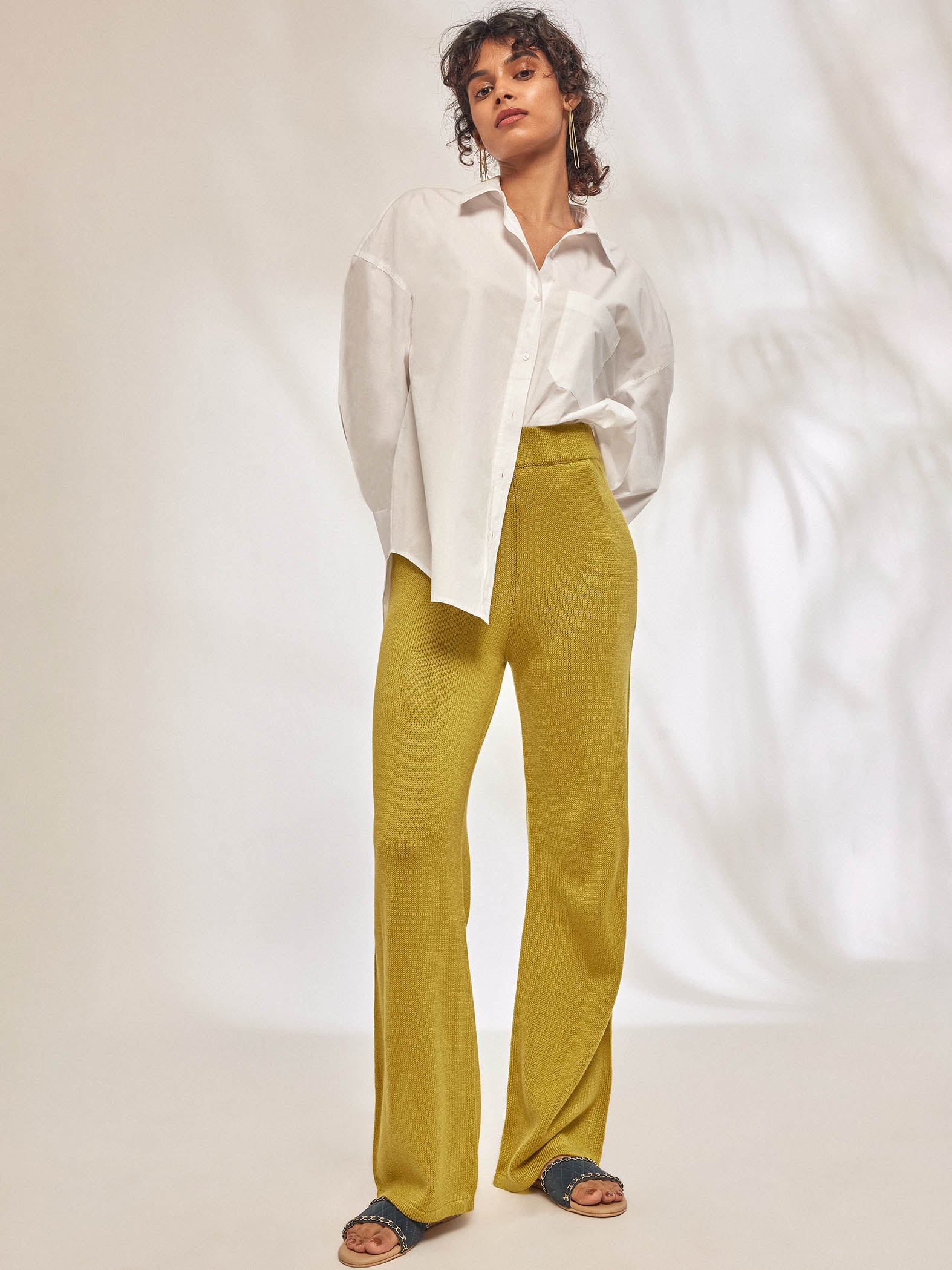 Lemon Knit Straight Fit Pants