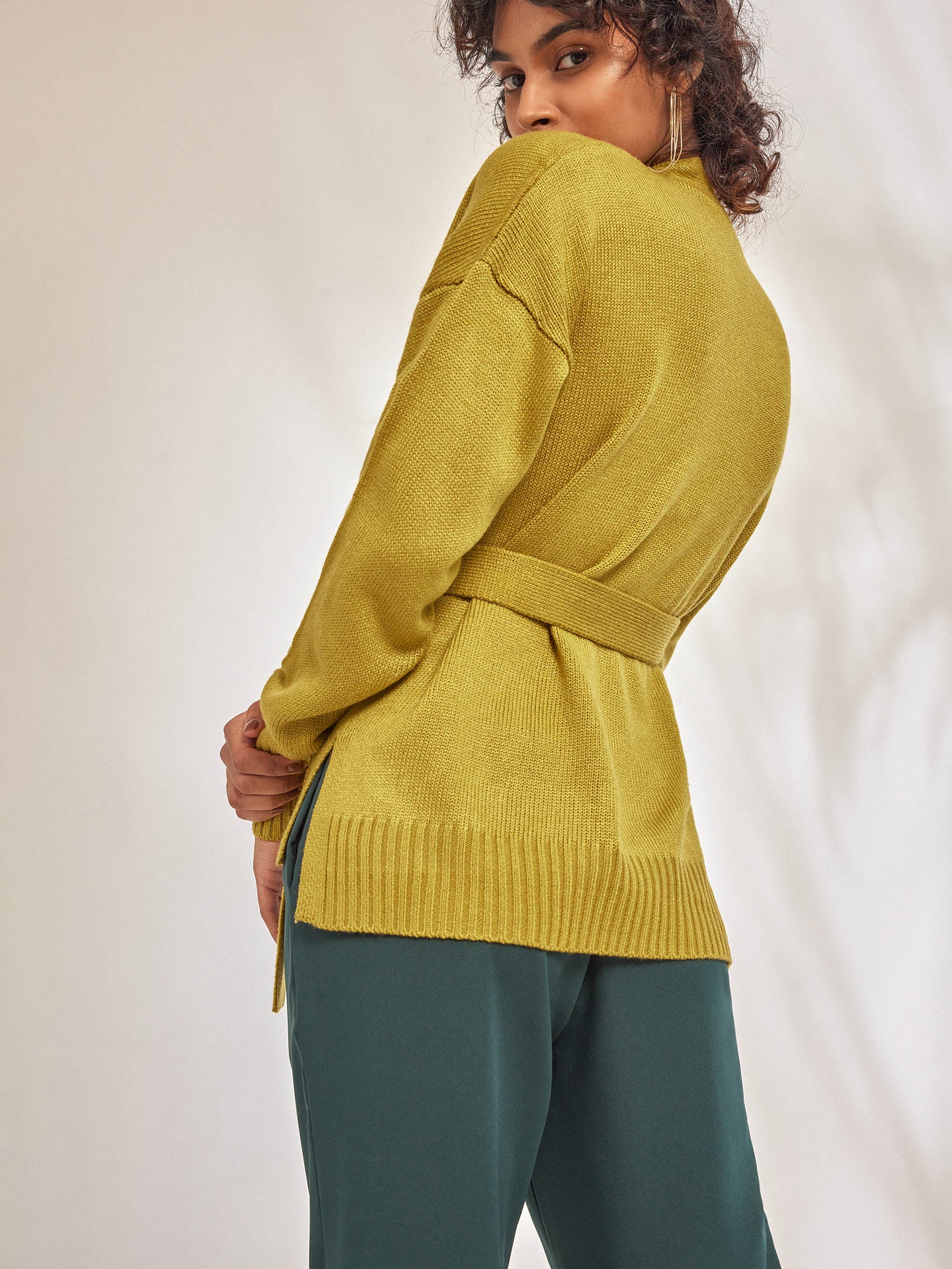 Lemon Knit Wrap Top