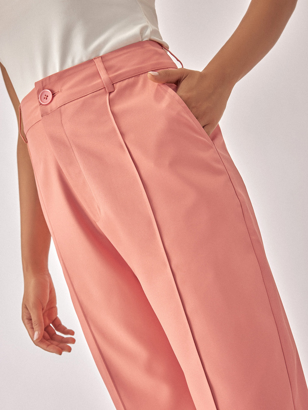 Light Coral Ankle Trousers