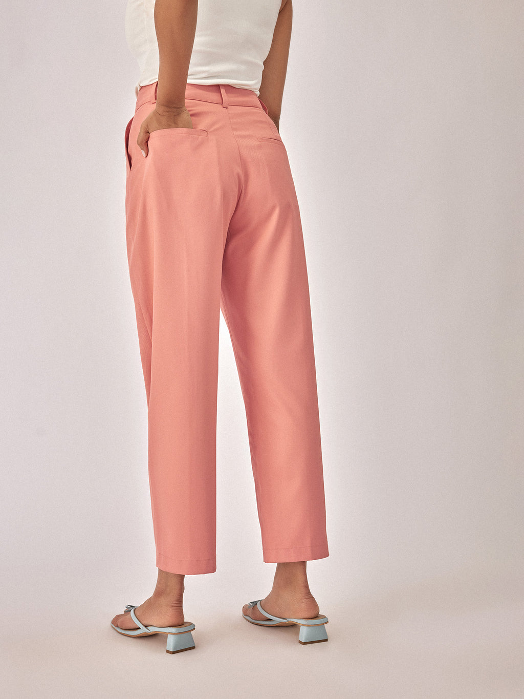 Light Coral Ankle Trousers