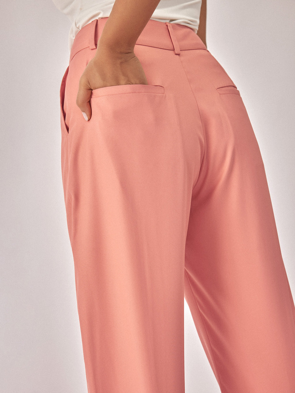 Light Coral Ankle Trousers