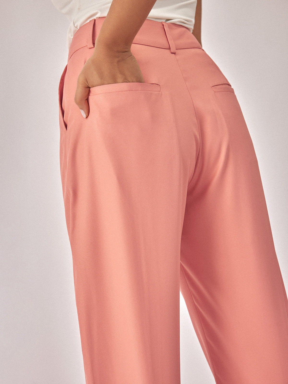 Light Coral Ankle Trousers