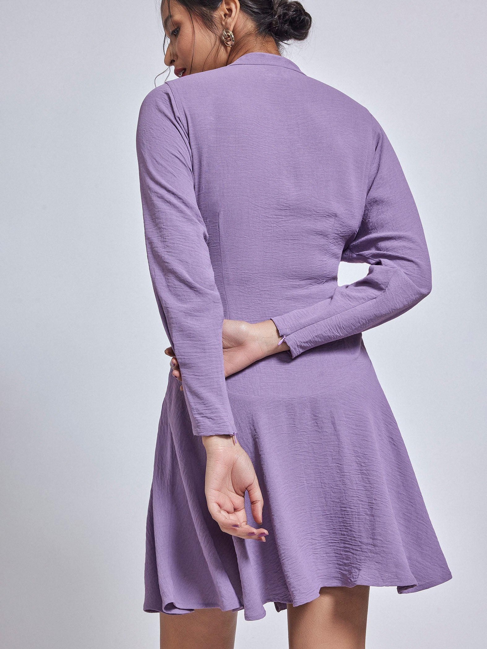 Lilac Front Tie Dress