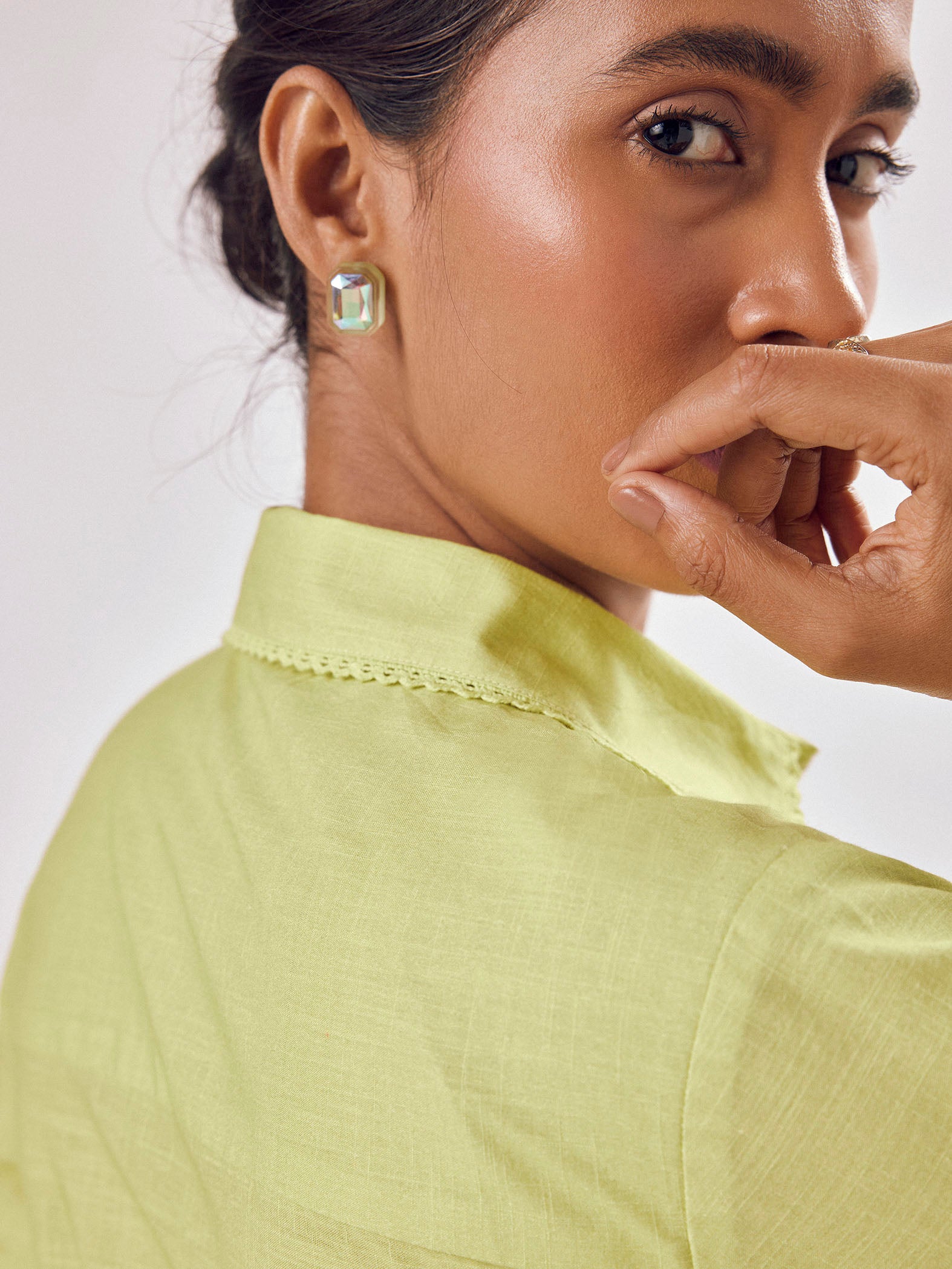 Lime Floral Print Shirt Dress