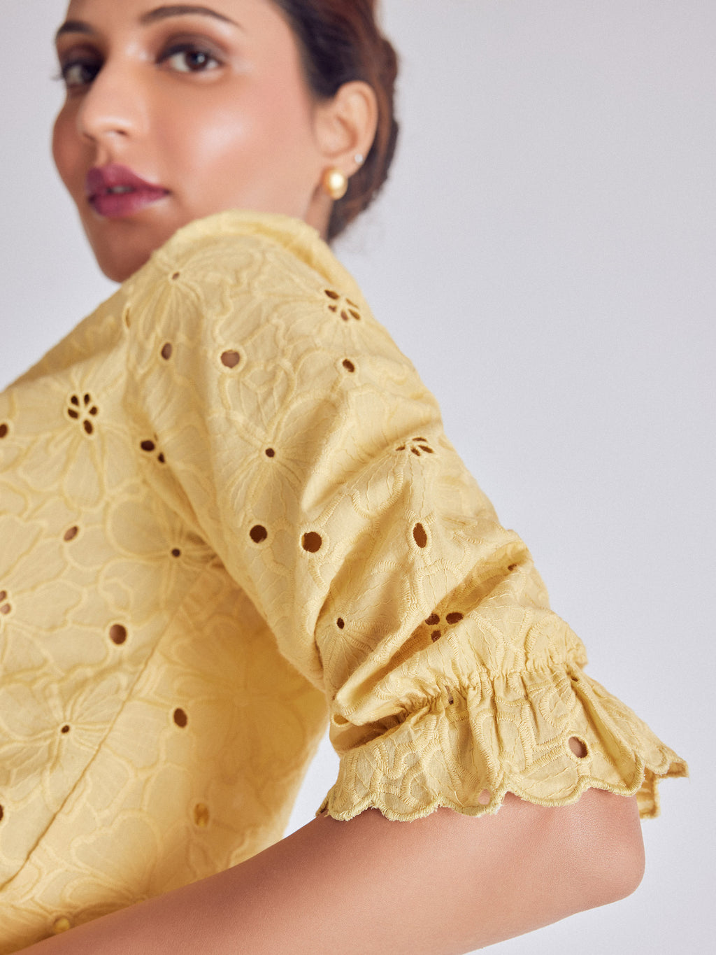 Melon Yellow Schiffli top