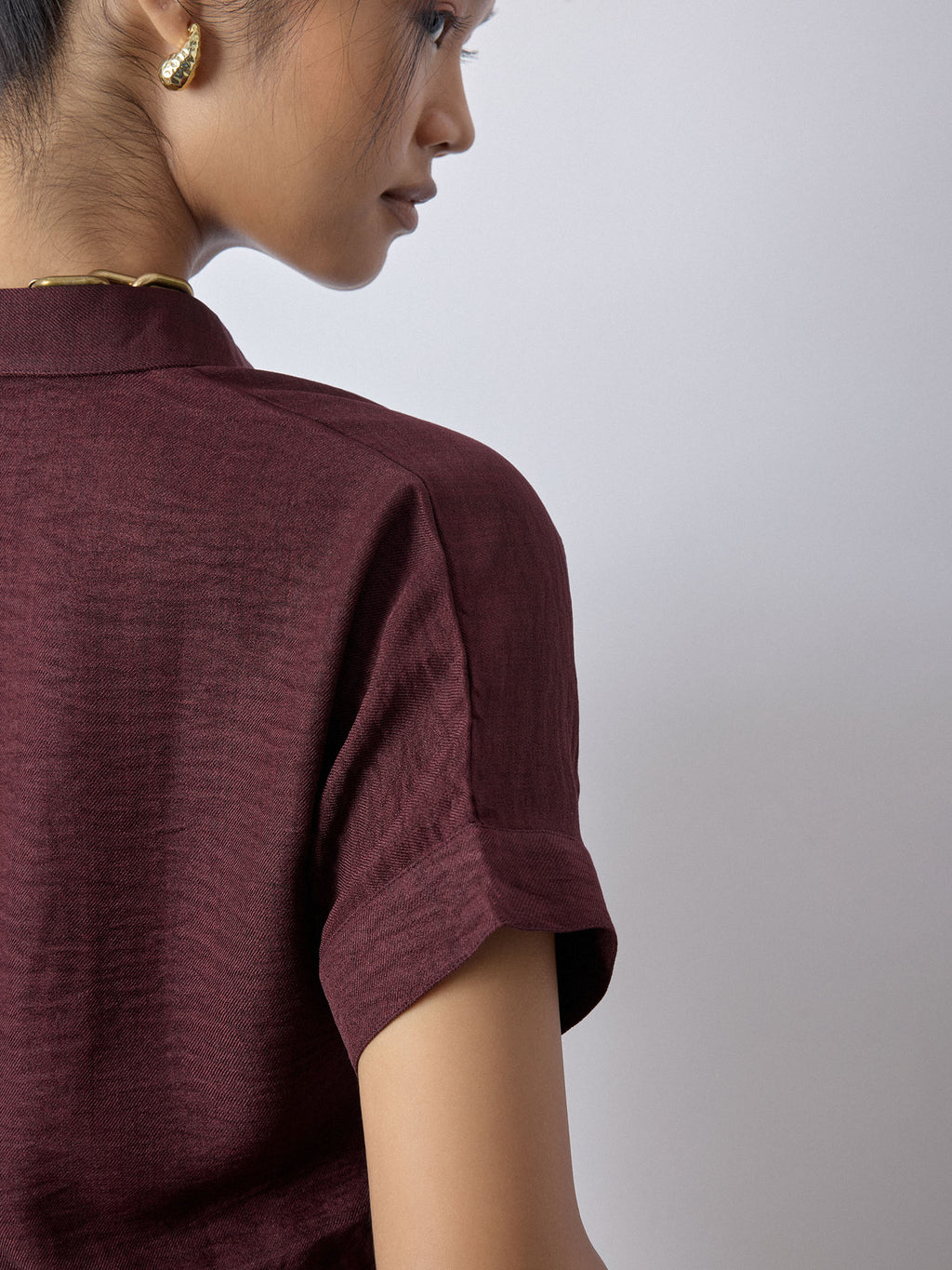 Merlot Drawstring Safari Shirt