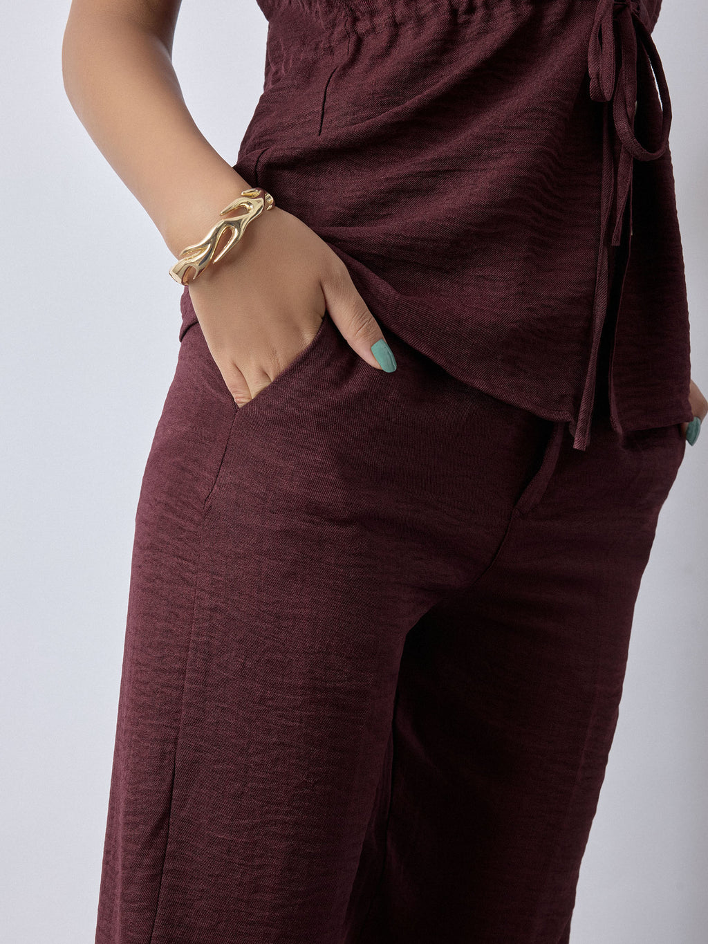 Merlot High Waist Pants