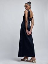 Midnight Jacquard Deep Back Dress
