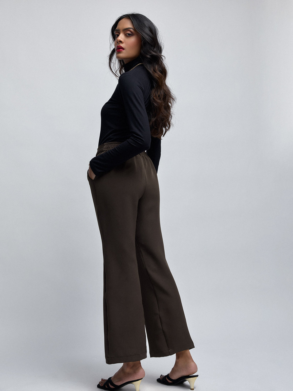 Mocha High Waist Trousers