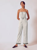 Monochrome Polka Striped Jumpsuit