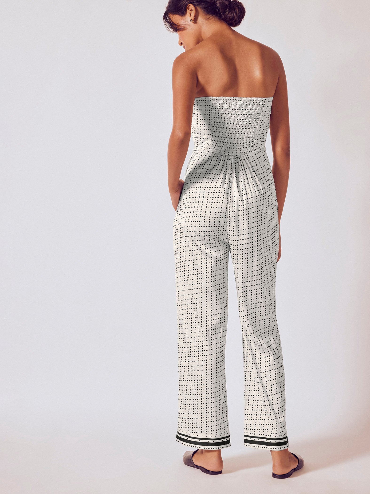 Monochrome Polka Striped Jumpsuit