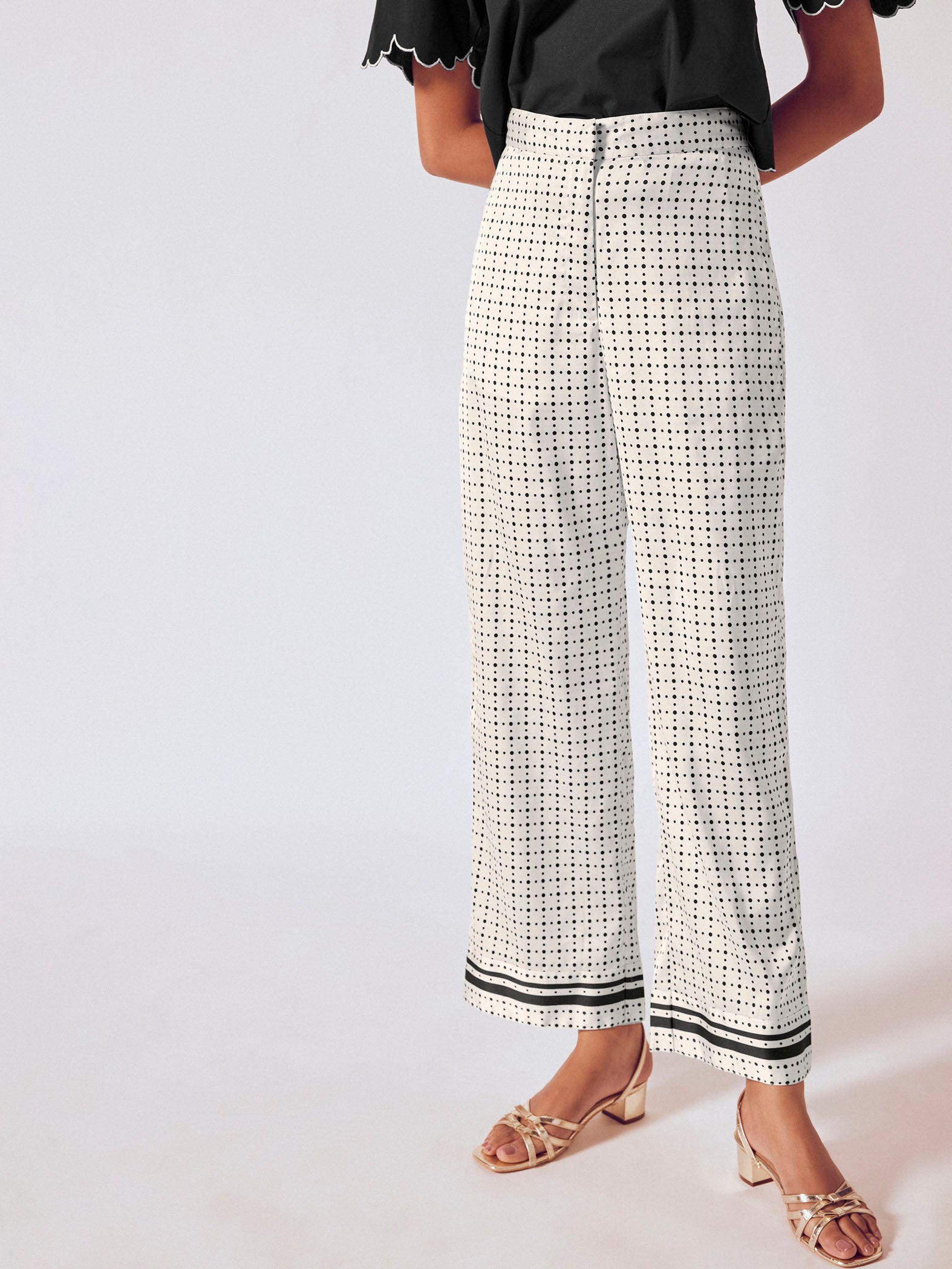 Monochrome Polka Striped Pants