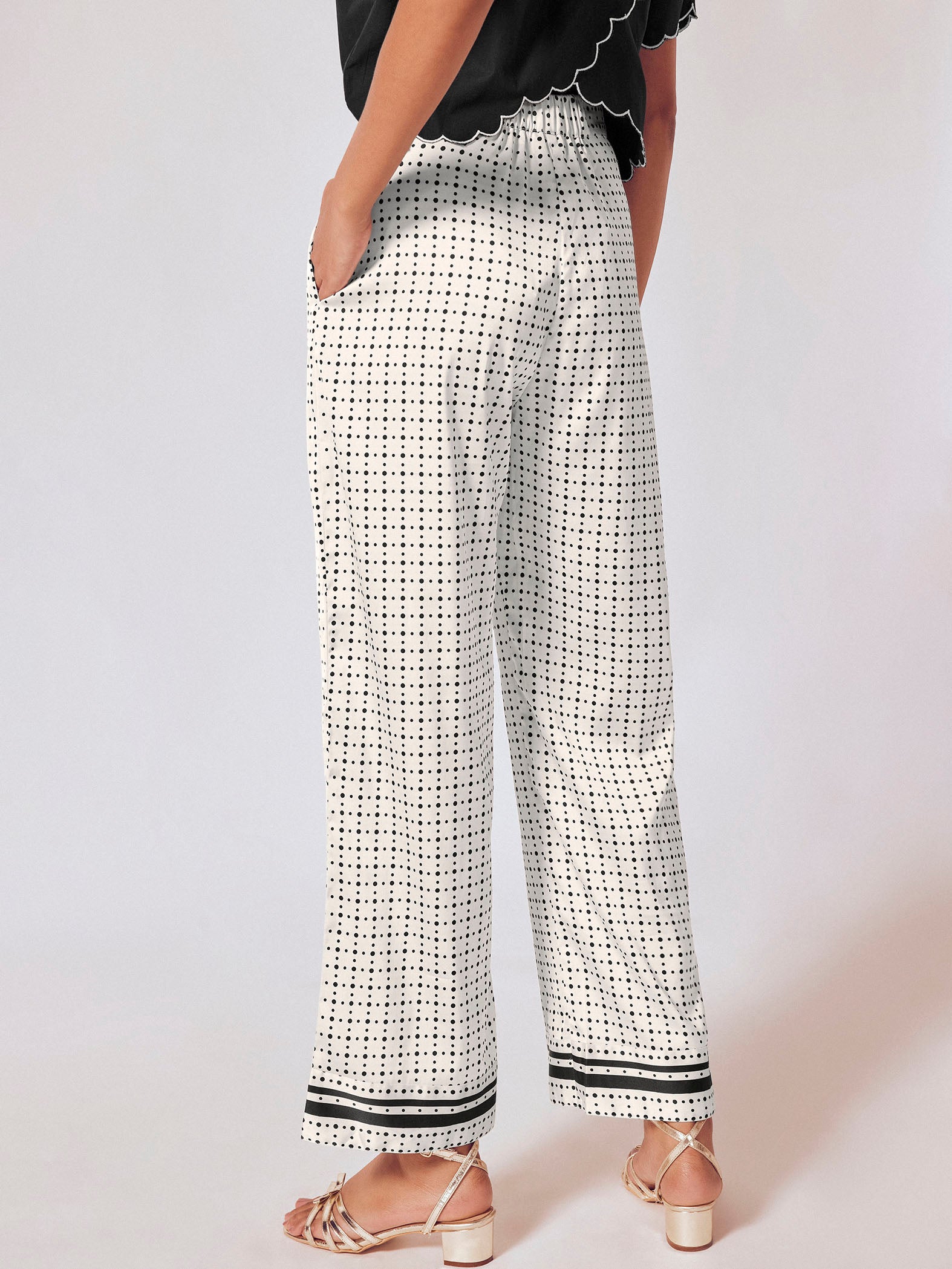 Monochrome Polka Striped Pants