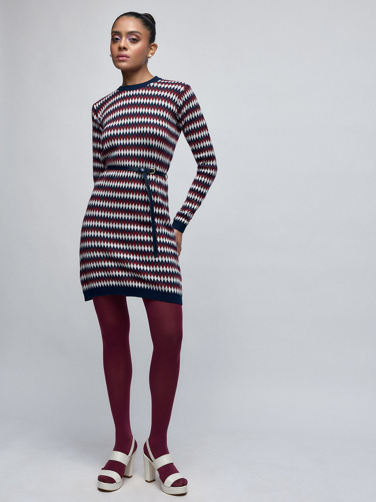 Multicoloured Jacquard Knit Dress