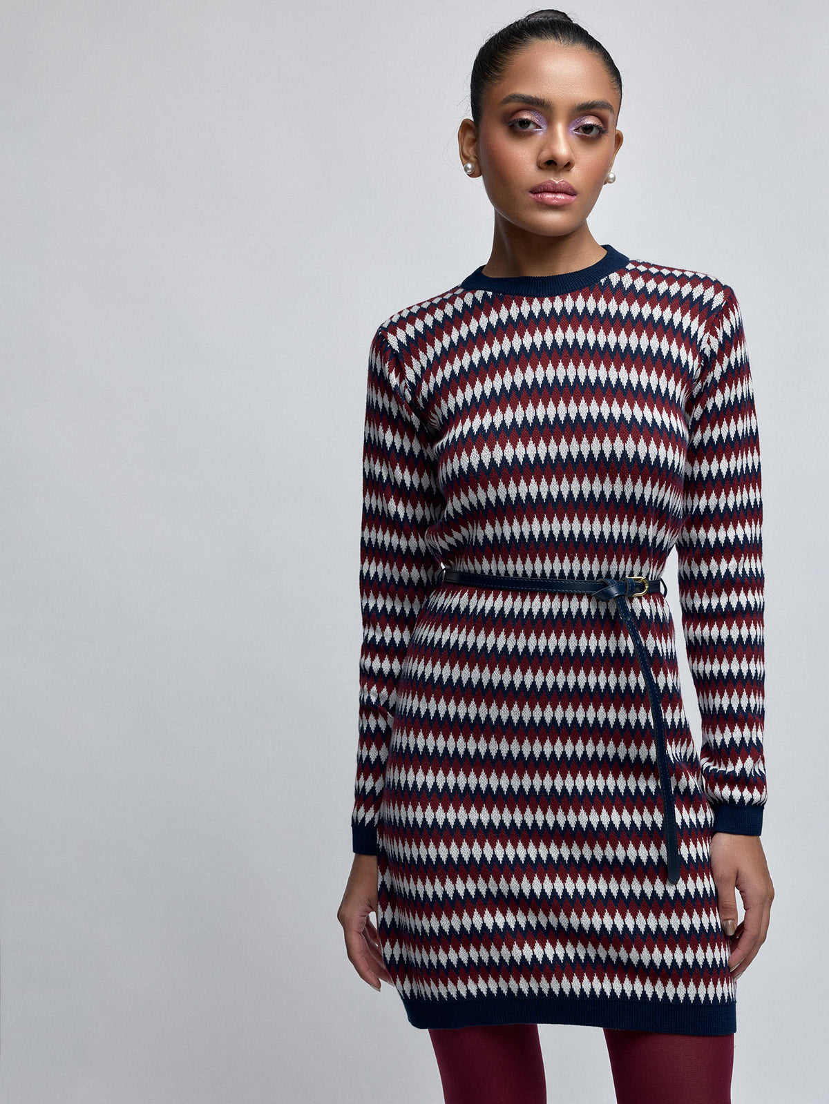 Multicoloured Jacquard Knit Dress