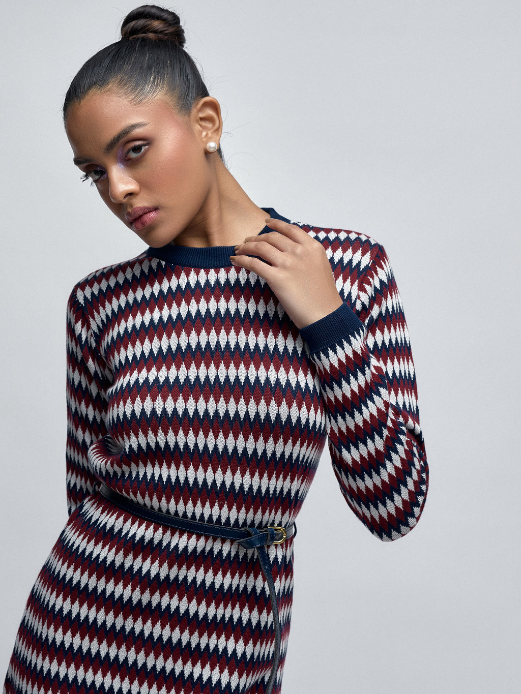 Multicoloured Jacquard Knit Dress