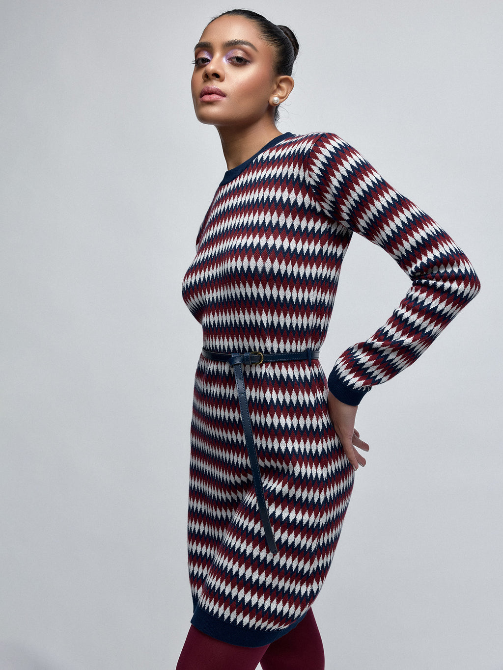 Multicoloured Jacquard Knit Dress