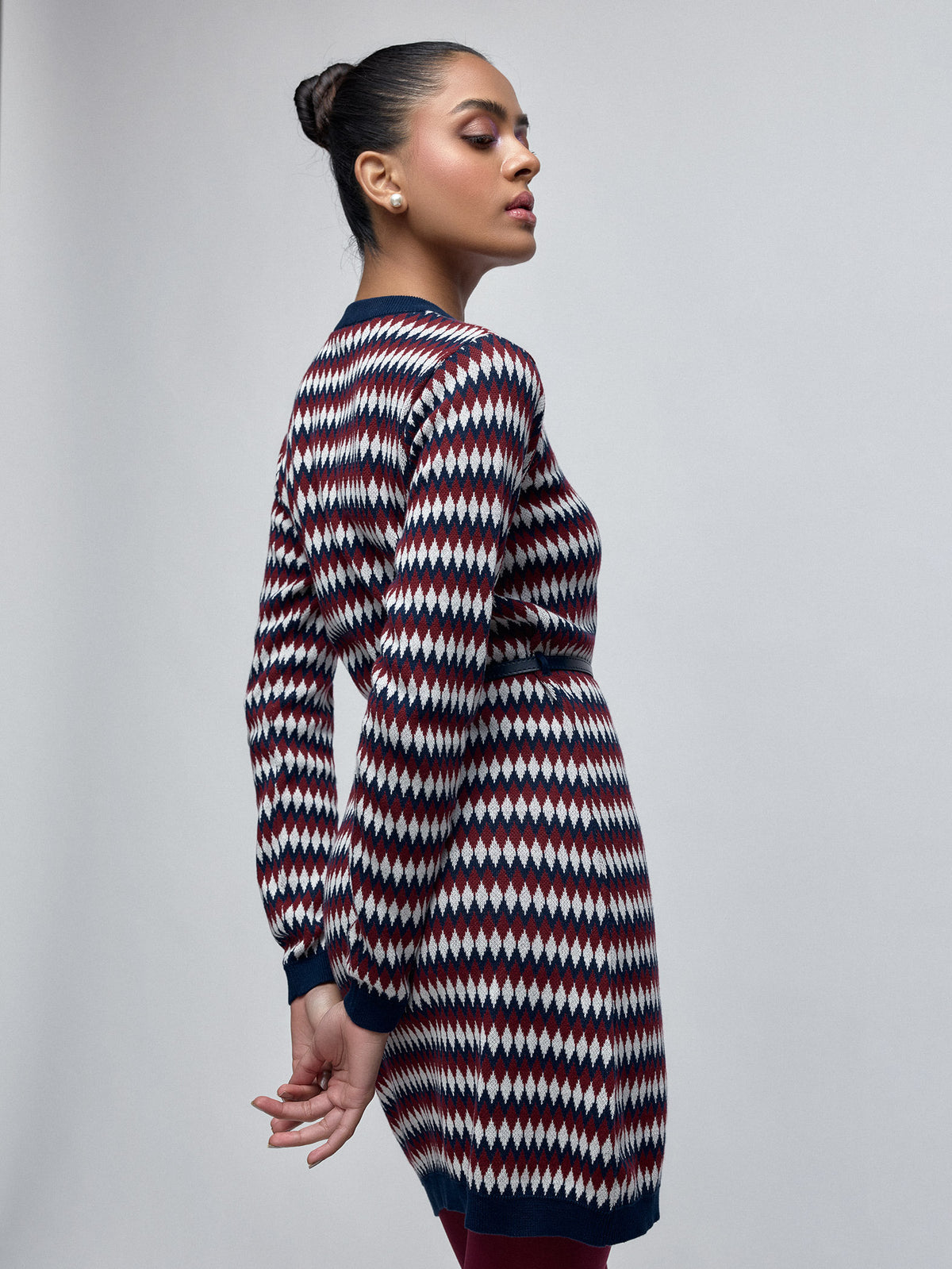 Multicoloured Jacquard Knit Dress