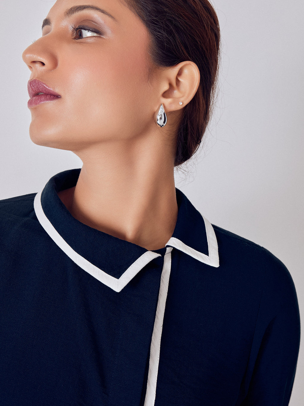 Navy Asymmetric Piping Detail Top