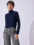Navy Turtle Neck Top