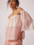 Off White Lace Off Shoulder Top