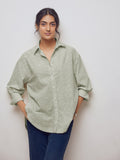 Olive Striped Oversized Shirt