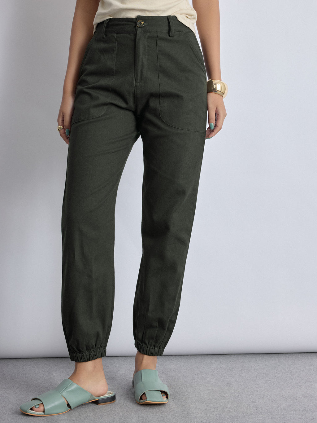 Olive Twill Pants