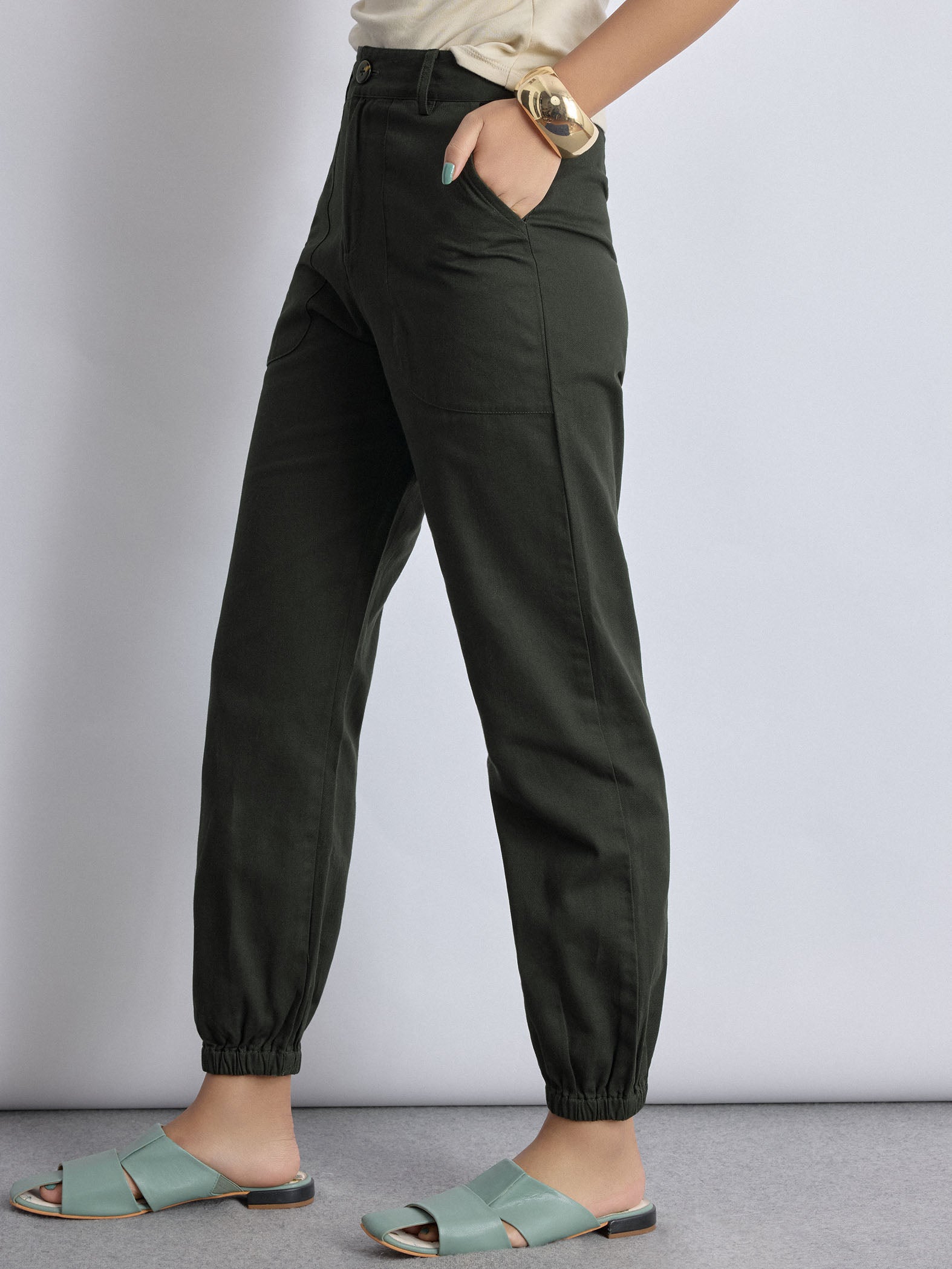 Olive Twill Pants