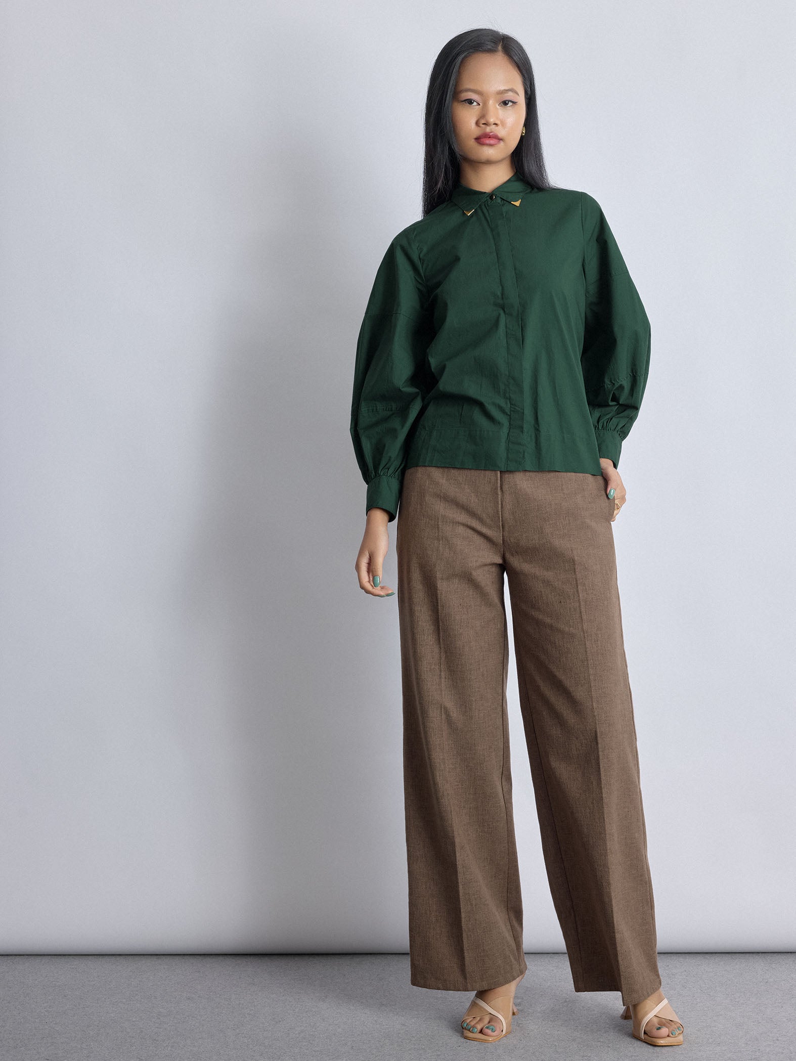 Pine Collar Pin Detail Shirt