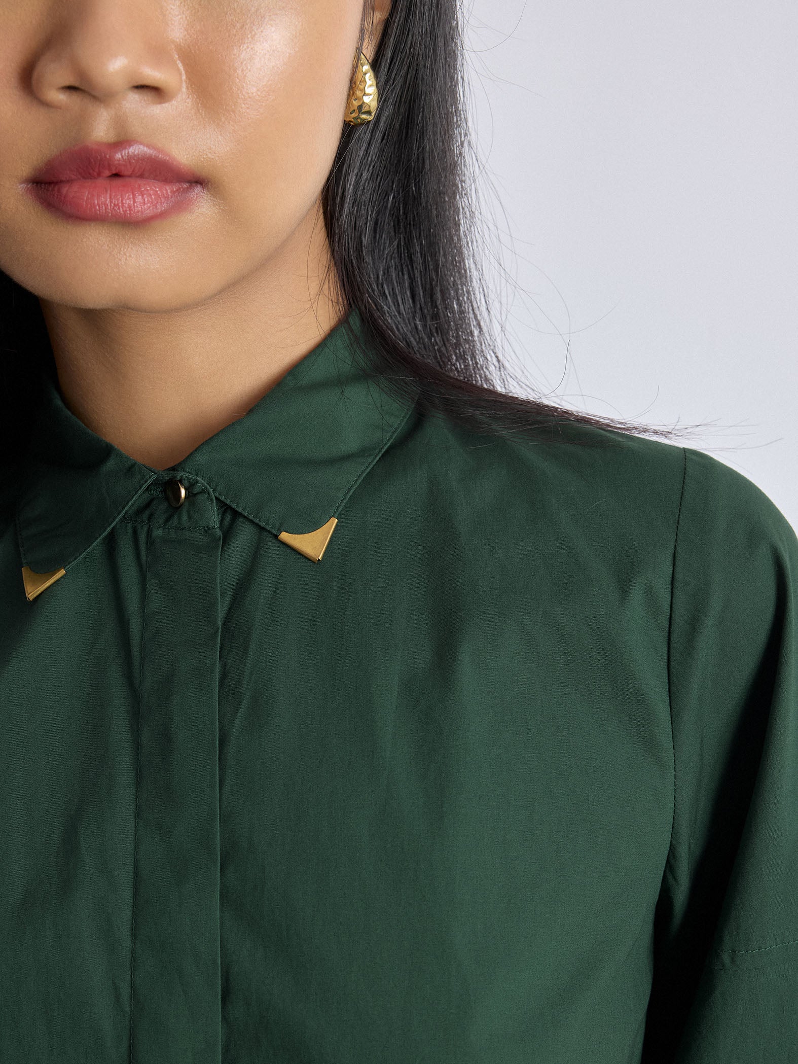 Pine Collar Pin Detail Shirt