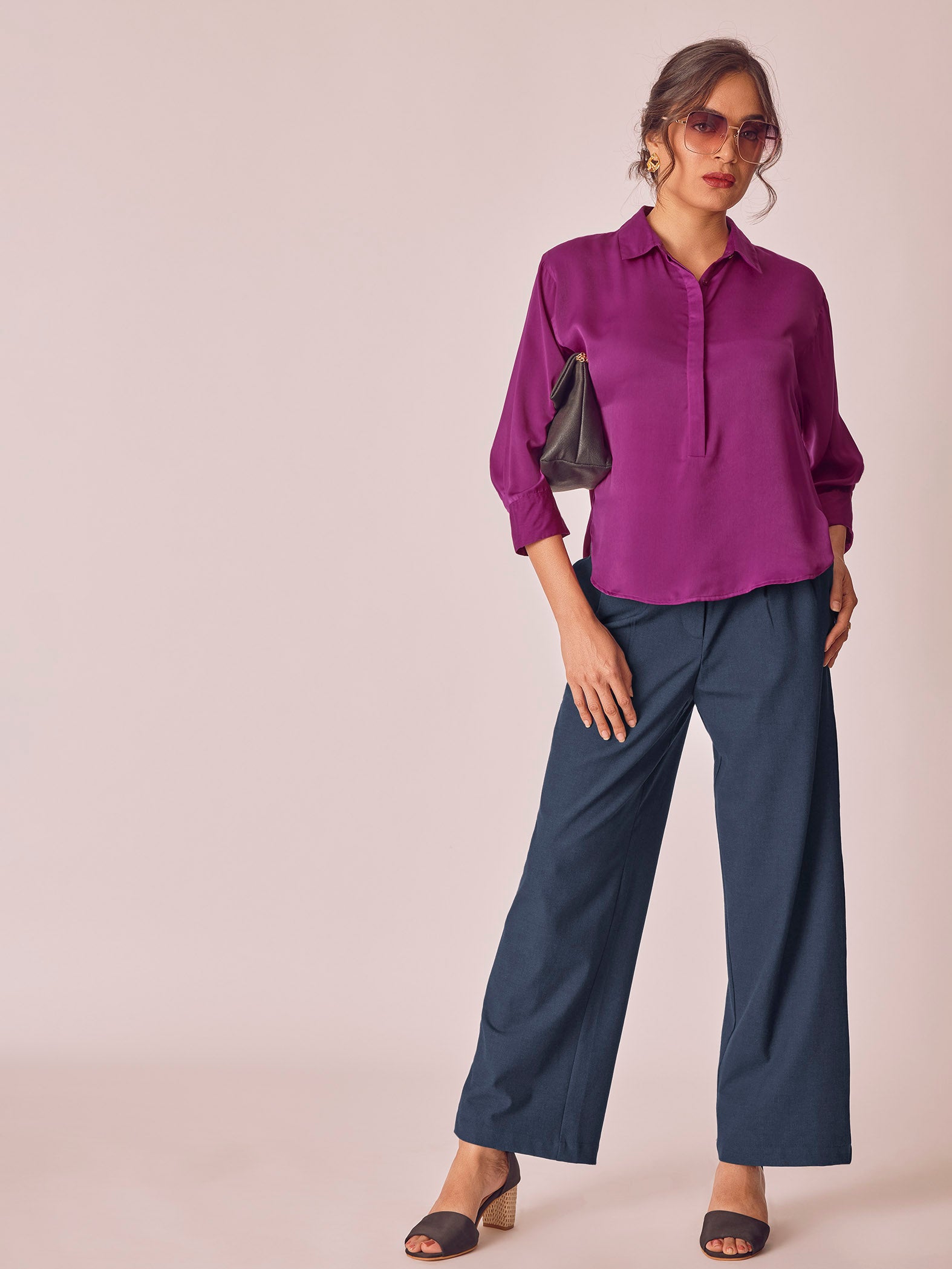 Plum Dolman Sleeve Top