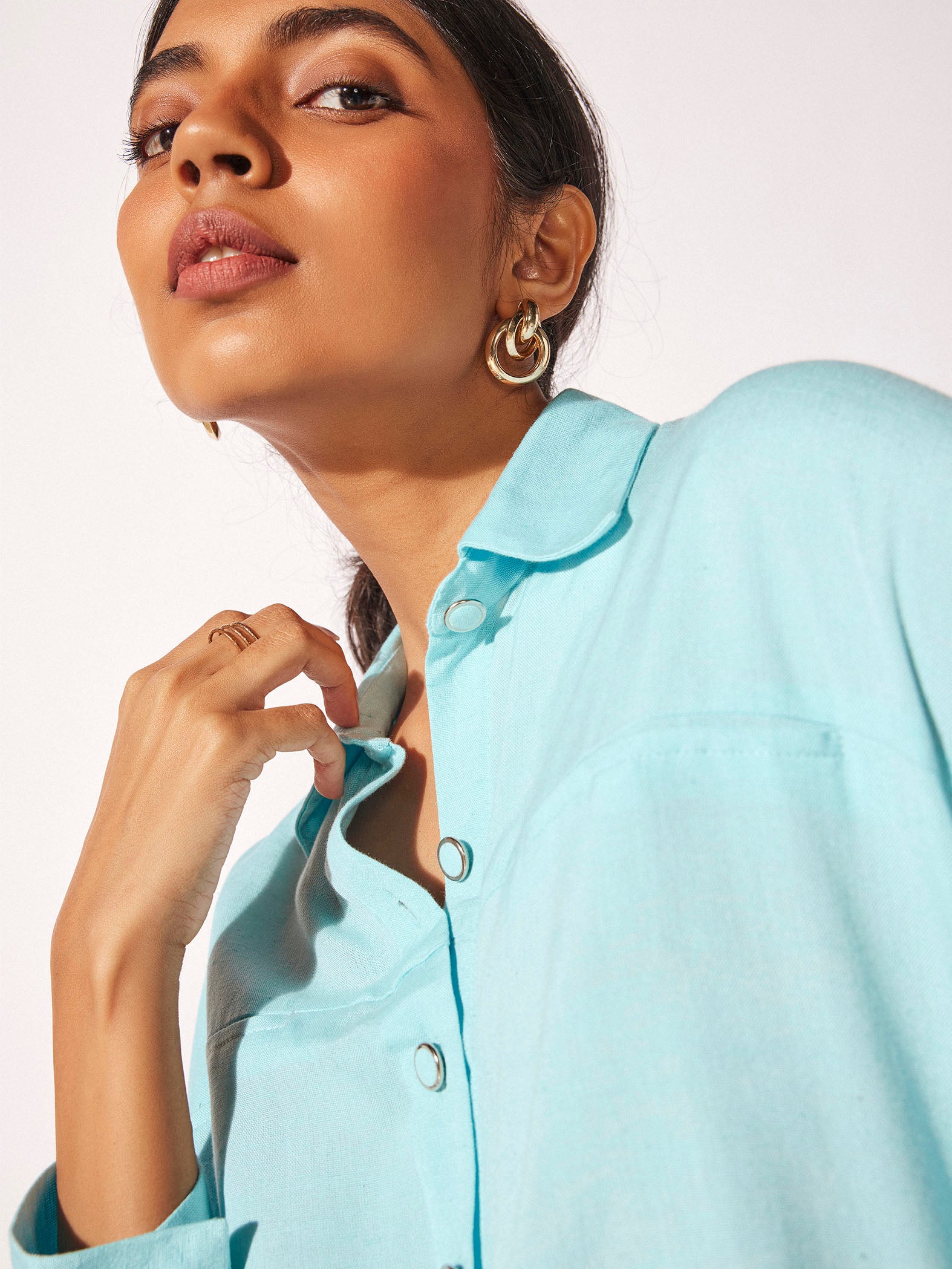 Powder Blue Drop Shoulder Shirt