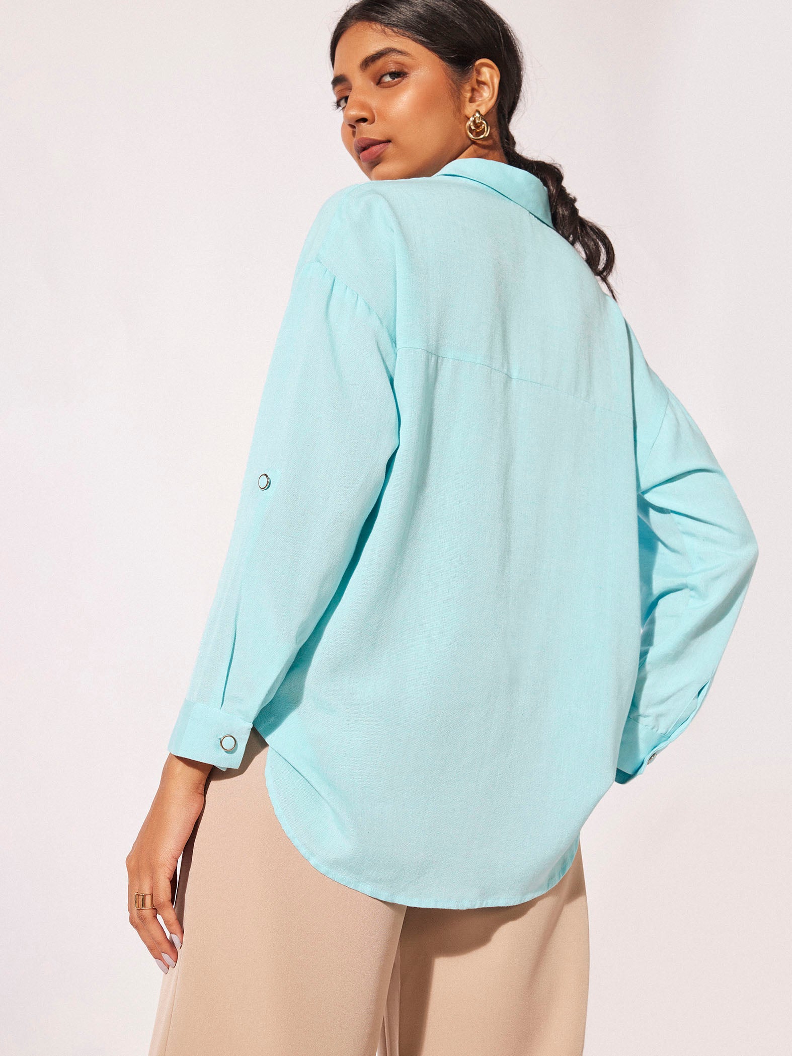 Powder Blue Drop Shoulder Shirt