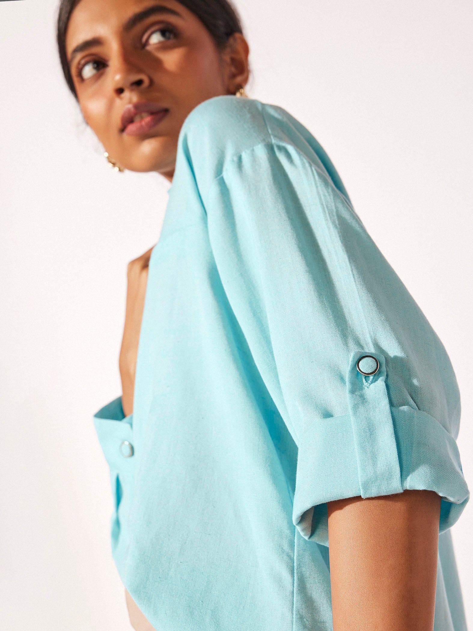 Powder Blue Drop Shoulder Shirt