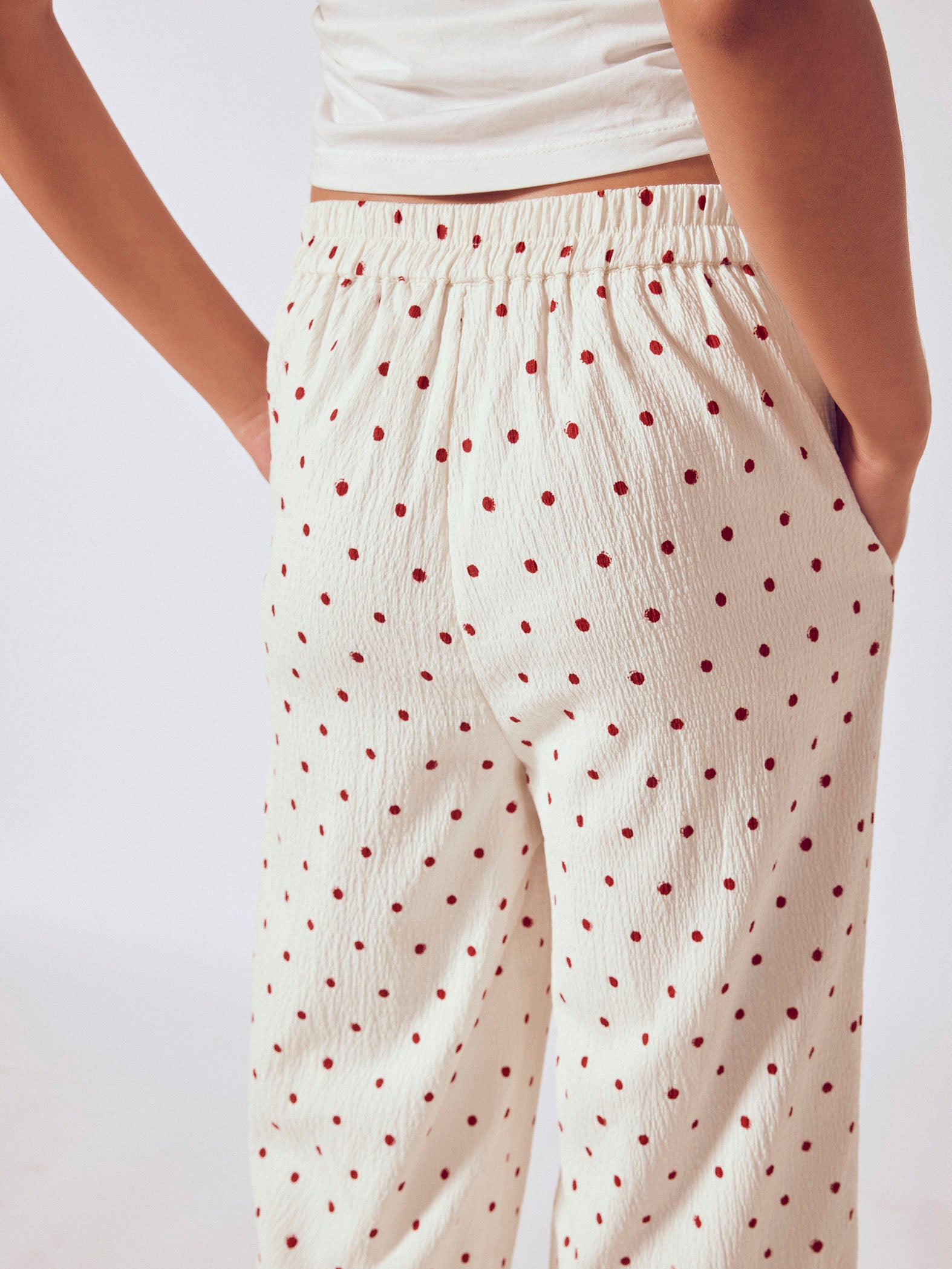 Red Polka Flared Pant