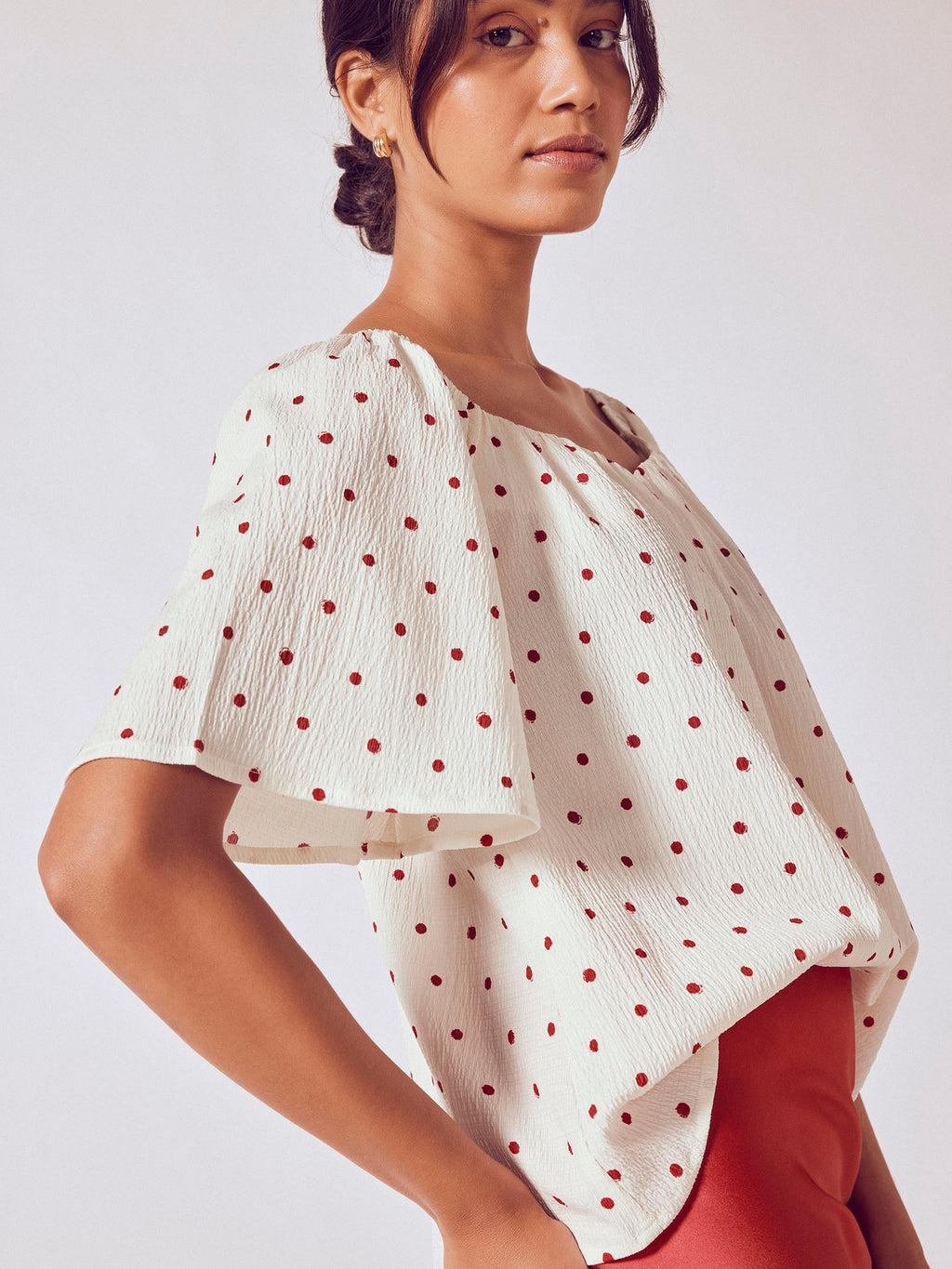 Red Polka Sweetheart Top
