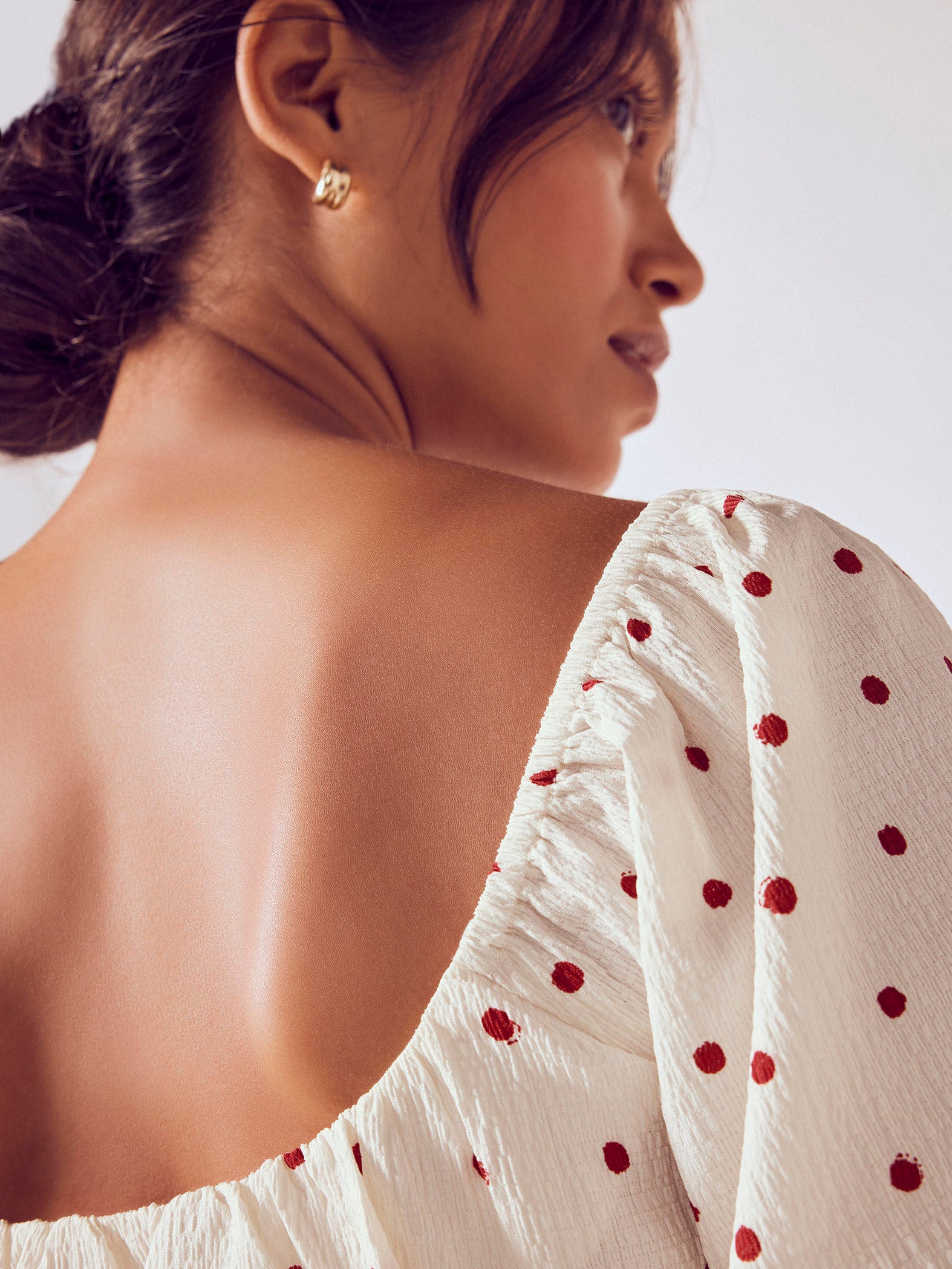 Red Polka Sweetheart Top