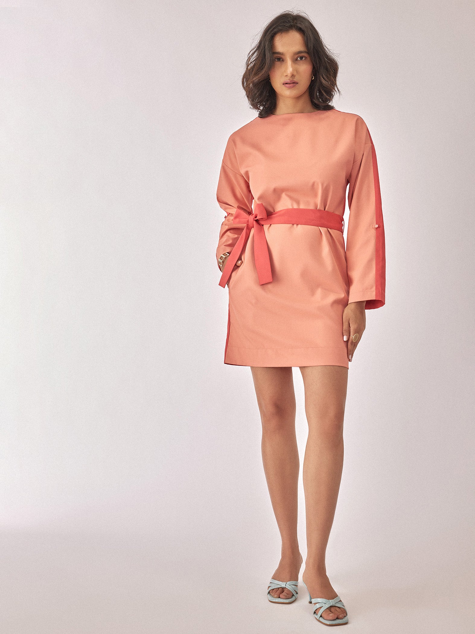 Rose Colourblock Mini Dress