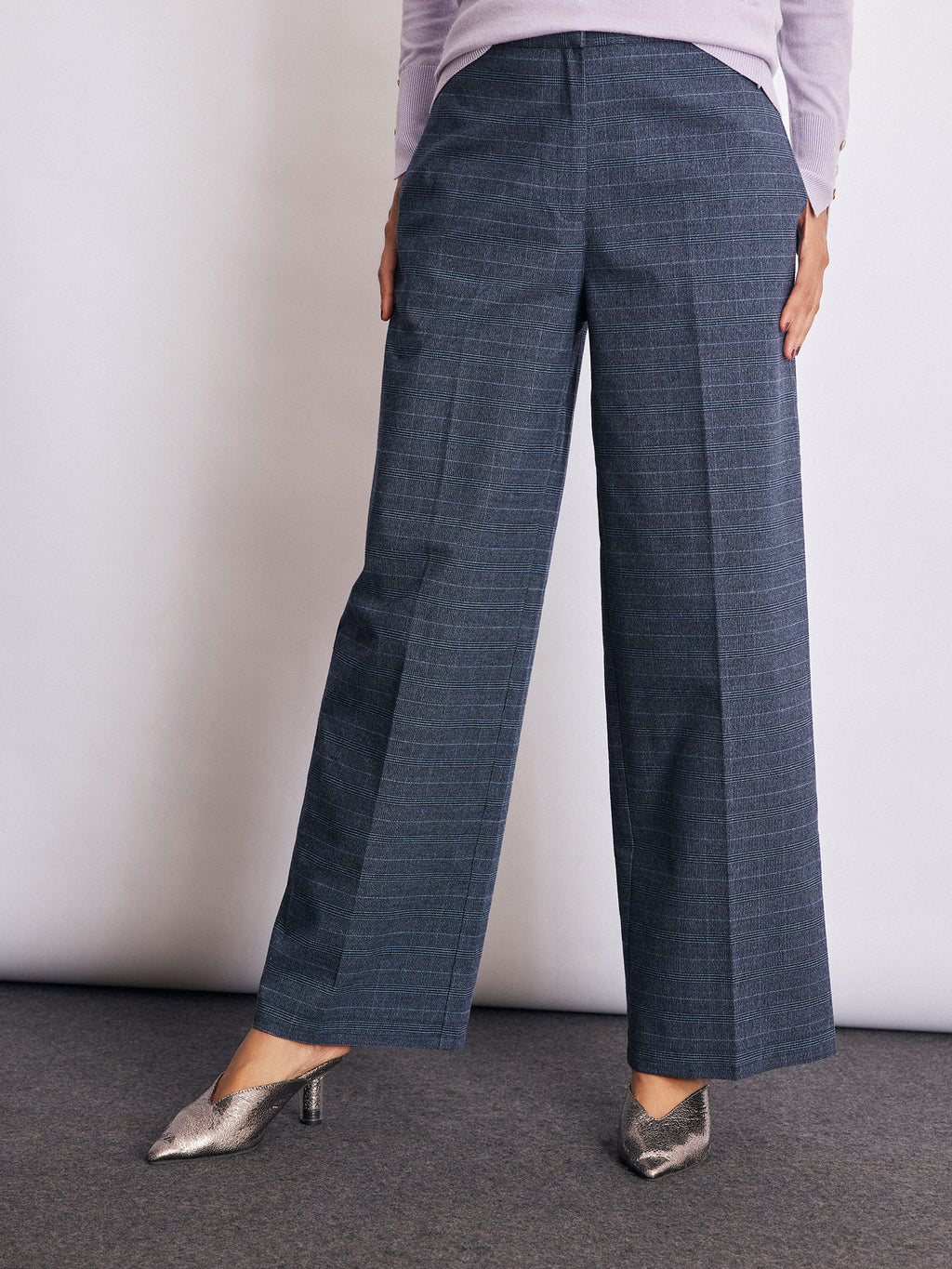 Royal Blue Checked Trousers