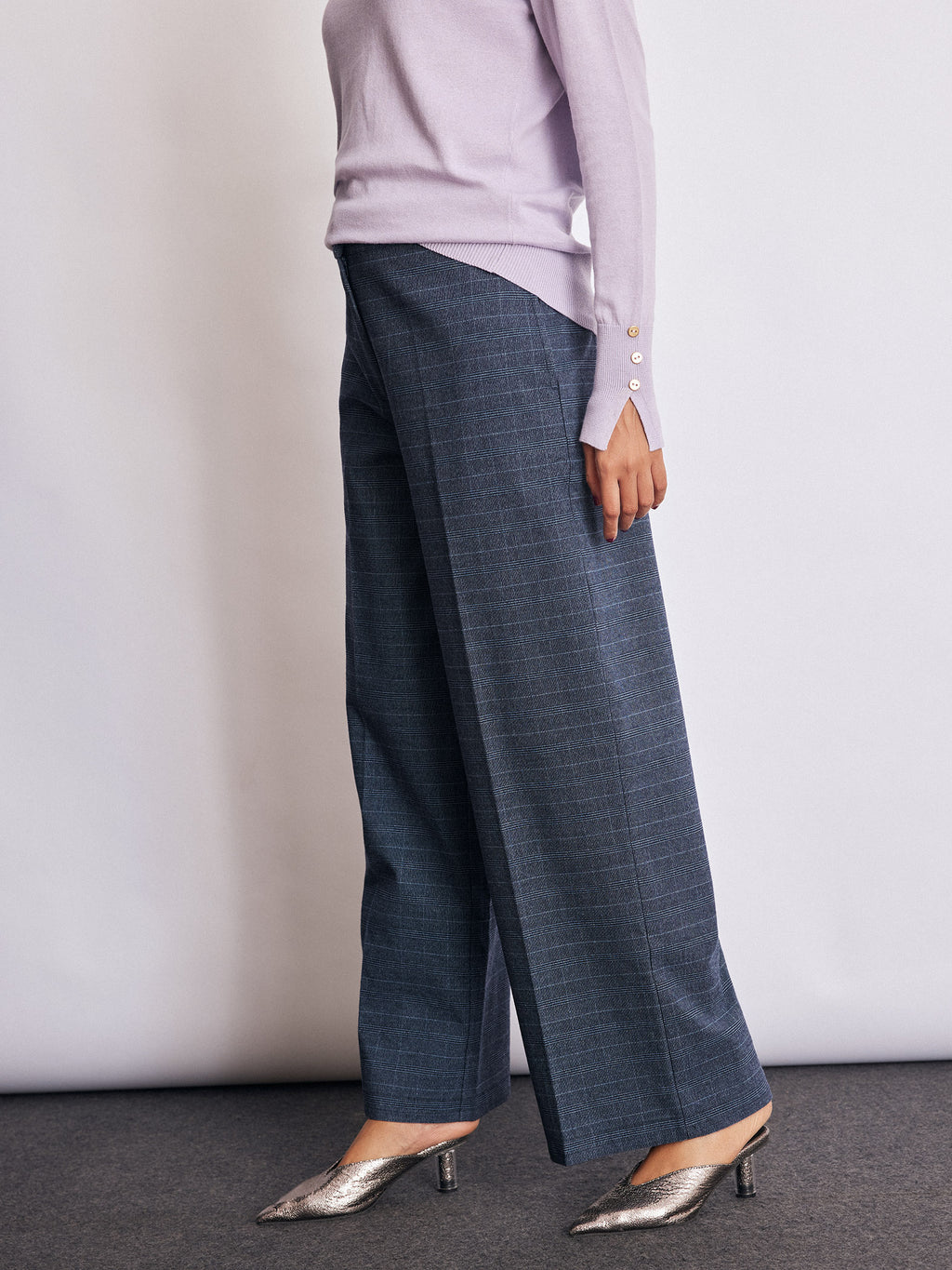 Royal Blue Checked Trousers