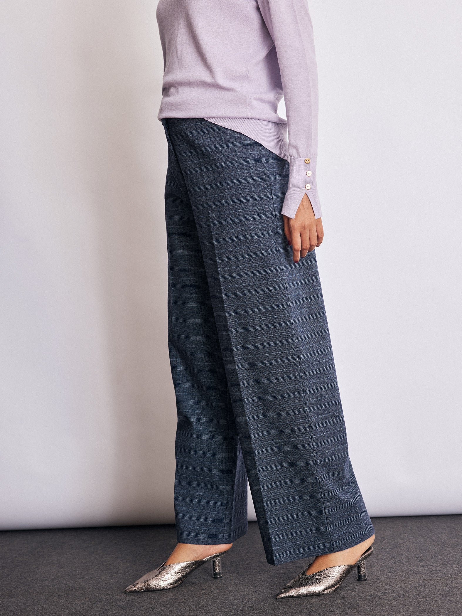 Royal Blue Checked Trousers