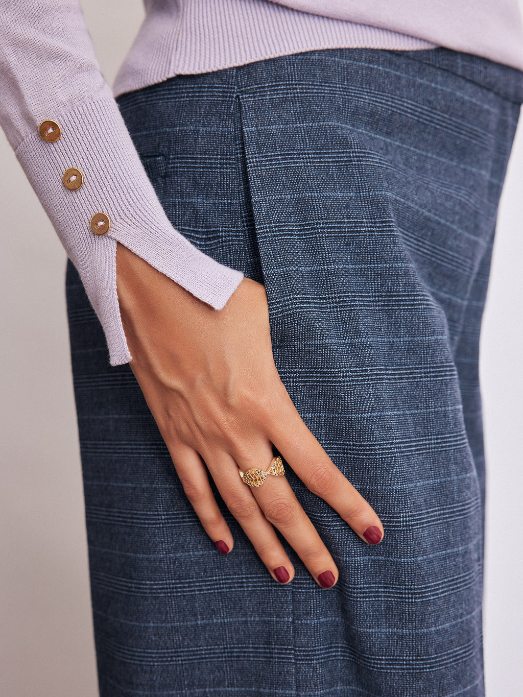 Royal Blue Checked Trousers