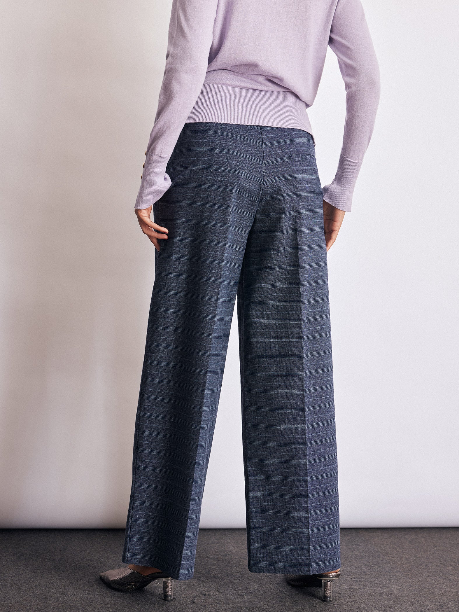 Royal Blue Checked Trousers