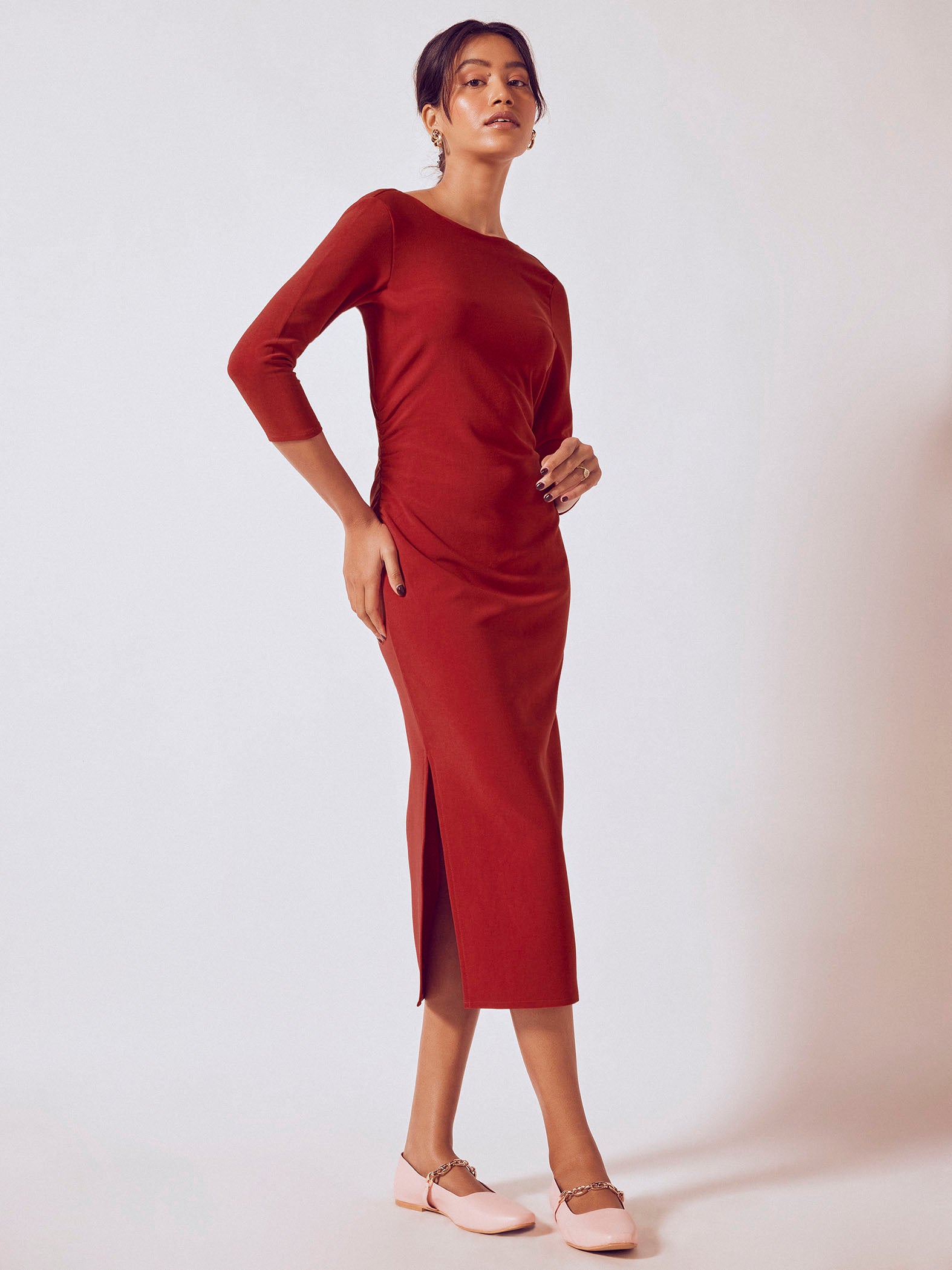 Ruby Ruched Midi Dress