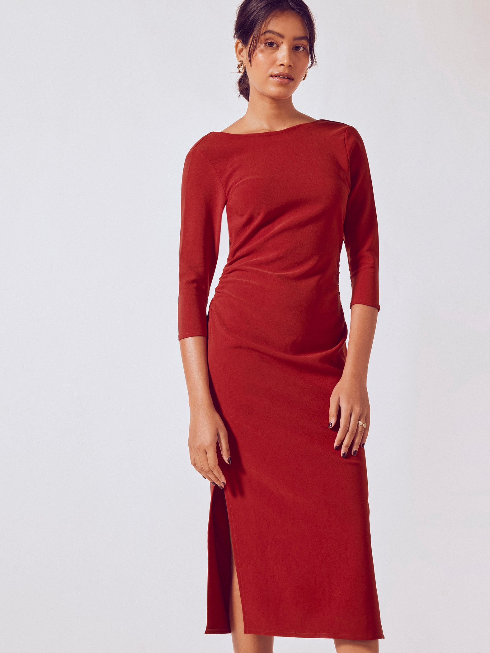 Ruby Ruched Midi Dress